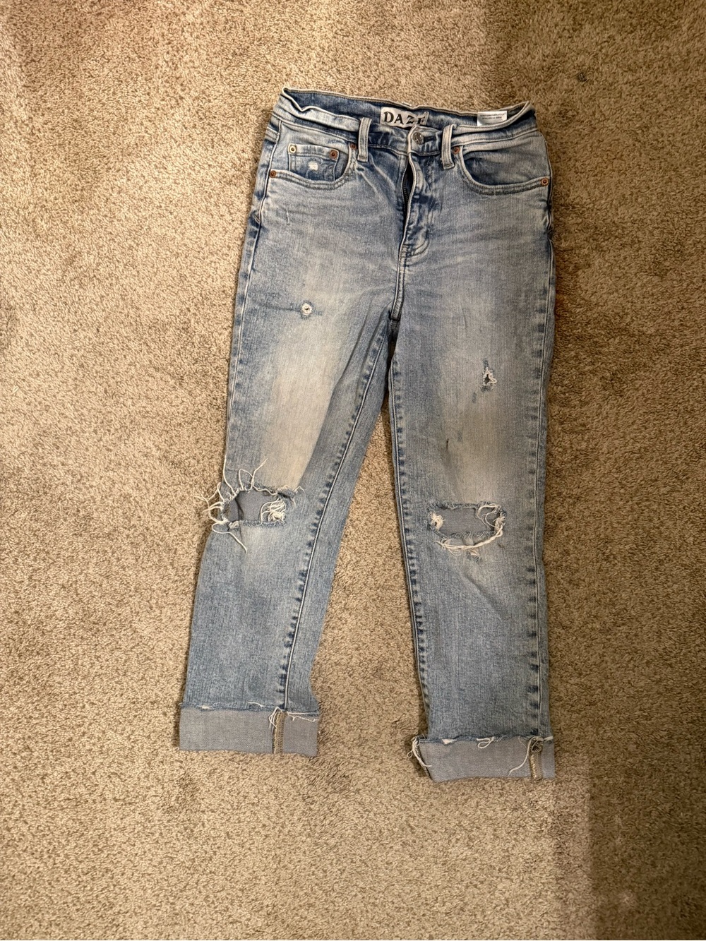 DAZE Light Blue Distressed Boyfriend Jeans
